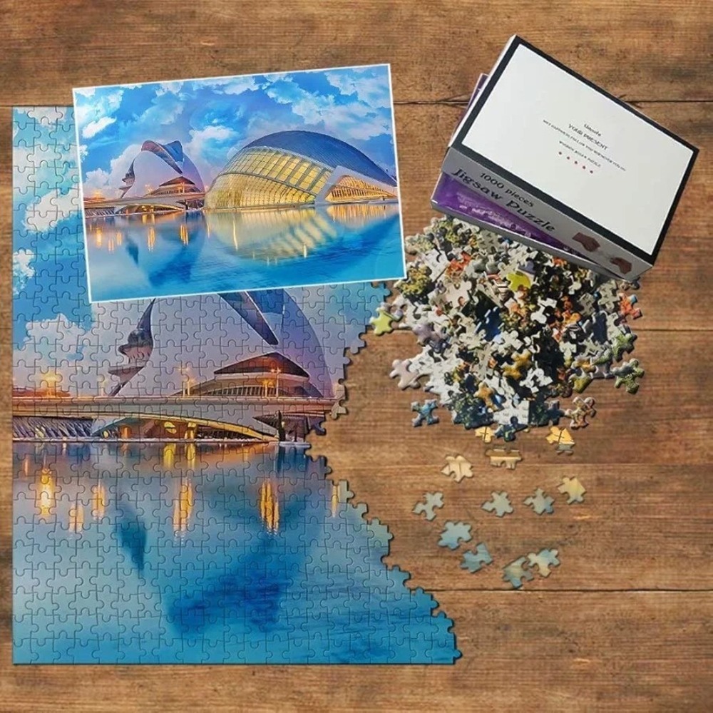 City of Arts & Science 1000 Jigsaw Puzzle Pieces: Evening in Valencia, Spain NEW
